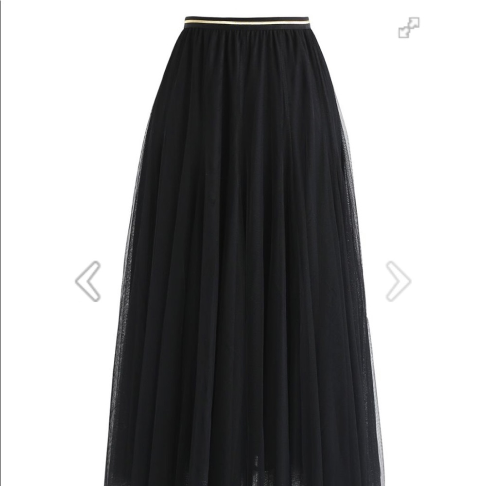 NWT Black Tulle Skirt
